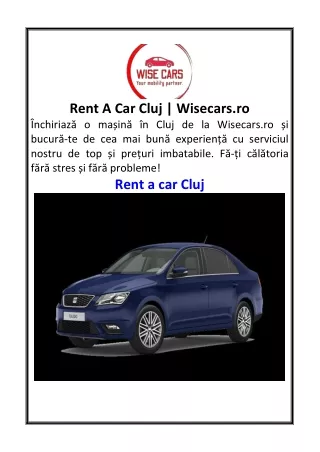 Rent A Car Cluj | Wisecars.ro