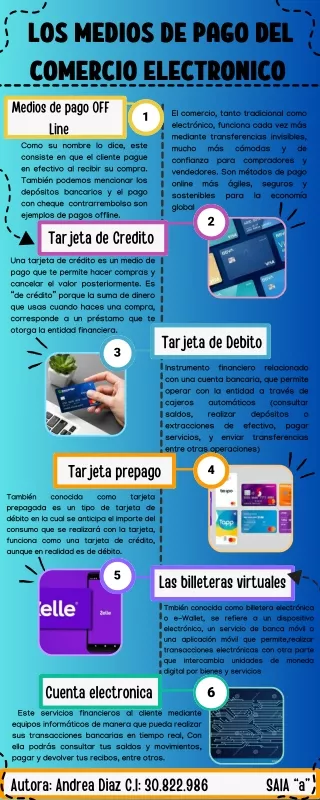 Infografía de los Medios de Pagos en el Comercio Electrónico. Andrea Diaz