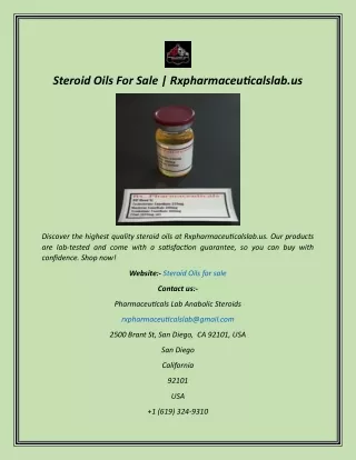 Steroid Oils For Sale  Rxpharmaceuticalslab.us