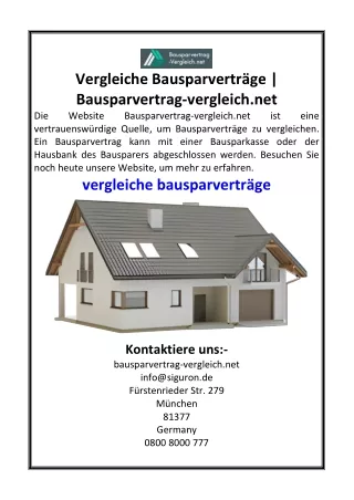 Vergleiche Bausparverträge  Bausparvertrag-vergleich.net