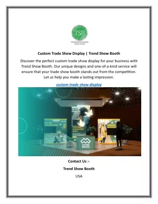 Custom Trade Show Display | Trend Show Booth