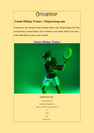 Tennis Hitting Trainer  Theprostrap.com