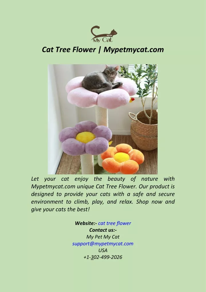cat tree flower mypetmycat com