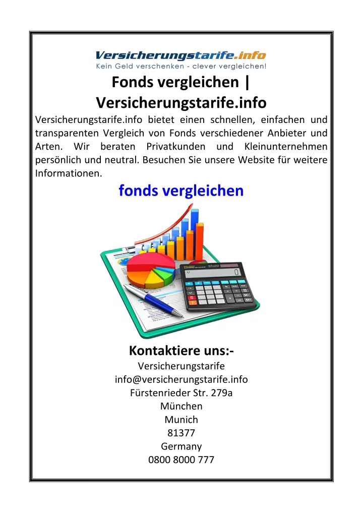 fonds vergleichen versicherungstarife info