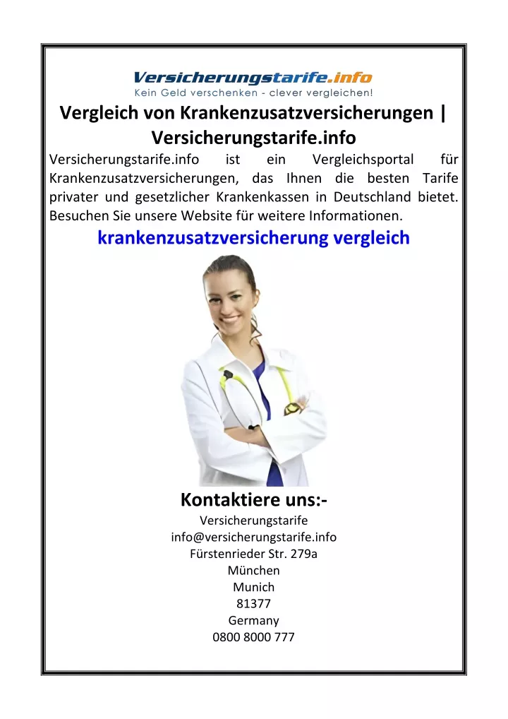 vergleich von krankenzusatzversicherungen