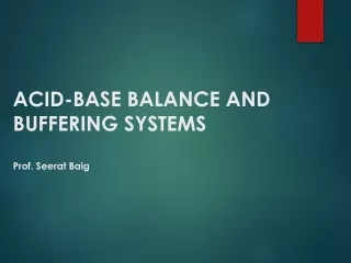 acid base balance and buffering systems prof seerat baig