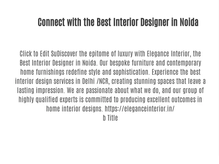 connect with the best interior designer in noida