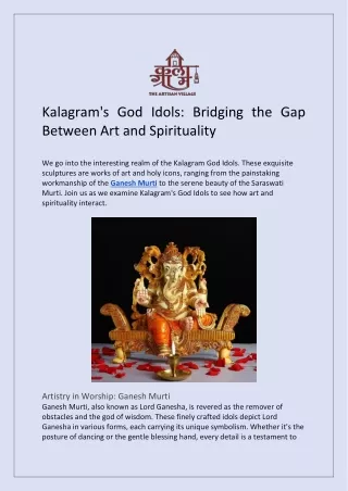 Kalagram's God Idols: Bridging the Gap Between Art and Spirituality