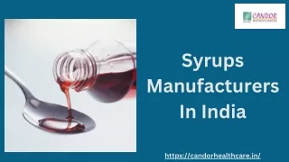 Syrups Manufacturers In India