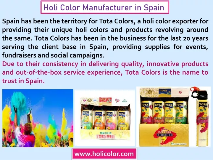 holi color manufacturer in spain