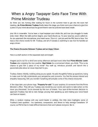 when a angry taxpayer gets face time with prime