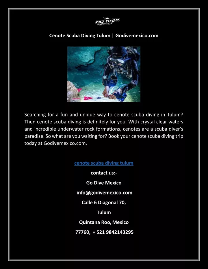 cenote scuba diving tulum godivemexico com