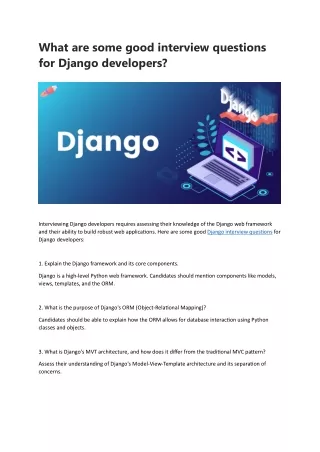 What are some good interview questions for Django developers