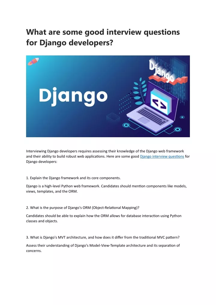 what are some good interview questions for django