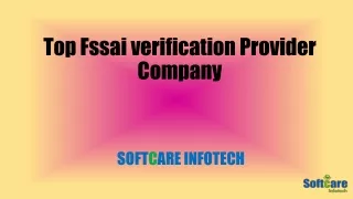 Top FSSAI Verification API Service Provider - Softcare Infotech