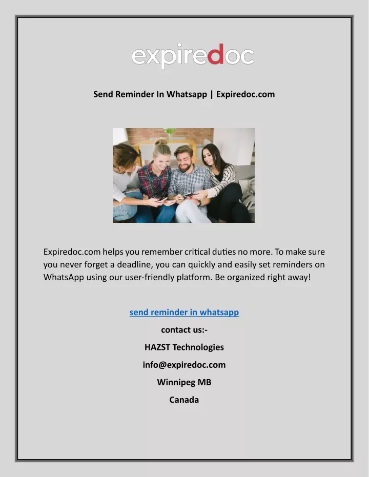 send reminder in whatsapp expiredoc com