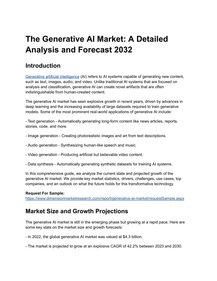 the generative ai market a detailed analysis