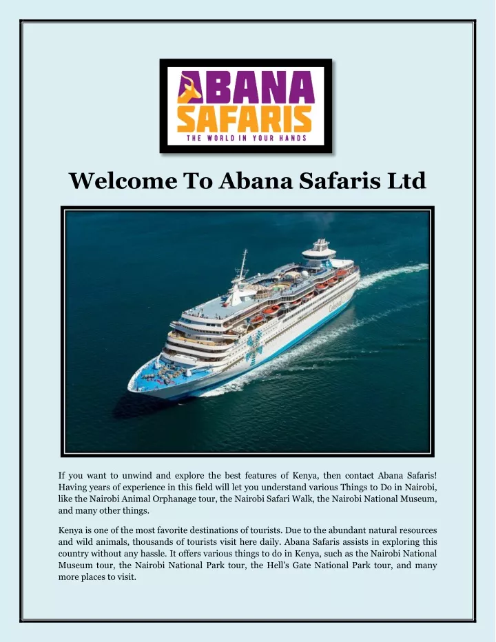 welcome to abana safaris ltd