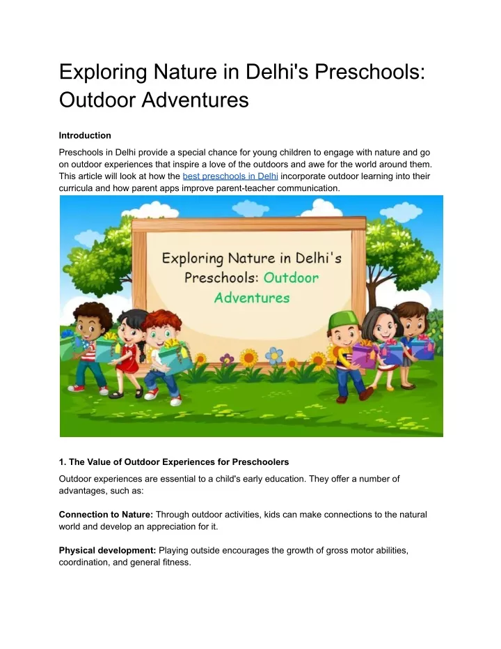 exploring nature in delhi s preschools outdoor