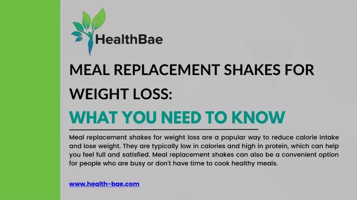 meal replacement shakes for weight loss