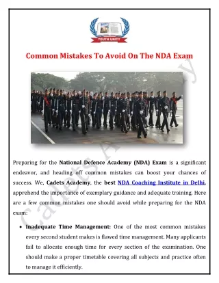 Common Mistakes To Avoid On The NDA Exam