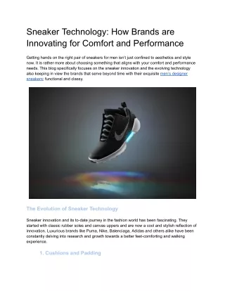 Sneaker Technology_ How Brands are Innovating for Comfort and Performance