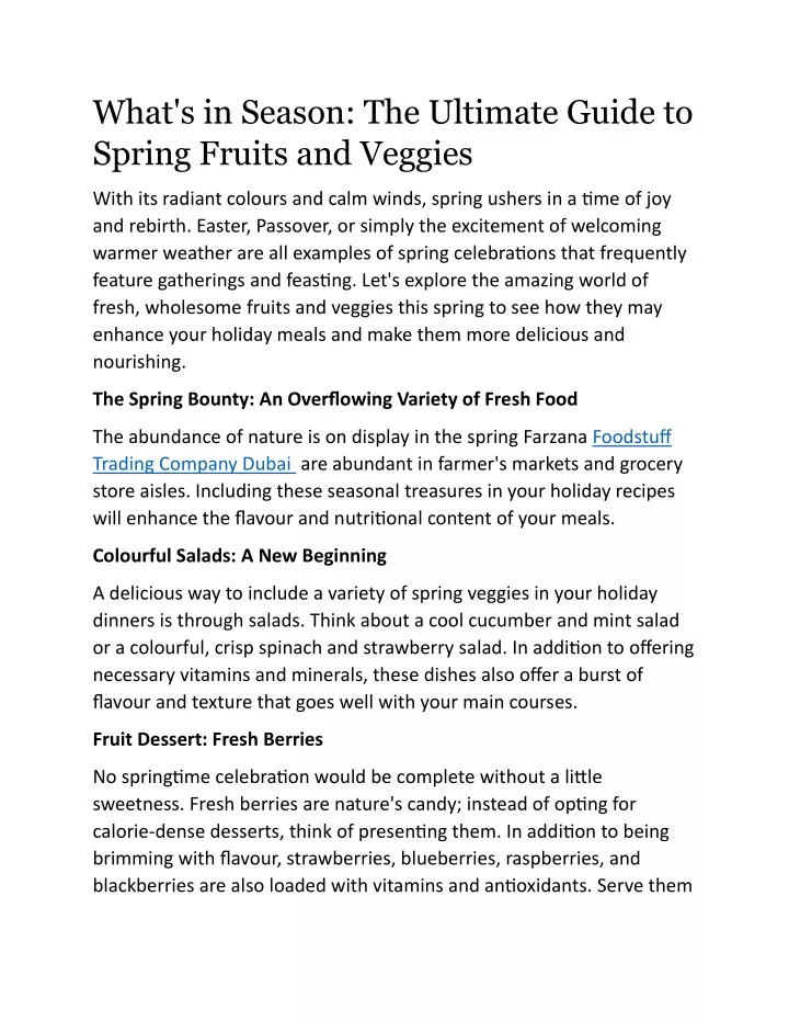what s in season the ultimate guide to spring