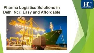 Pharma Logistics Solutions in Delhi Ncr