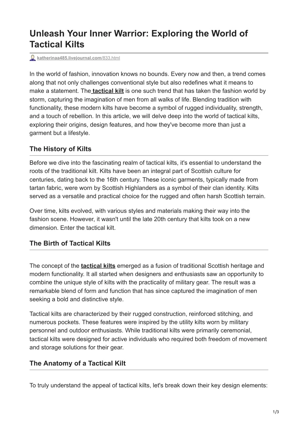 PPT - Unleash Your Inner Warrior Exploring the World of Tactical Kilts ...