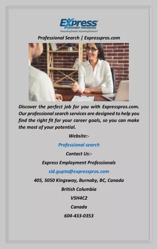 Professional Search  Expresspros