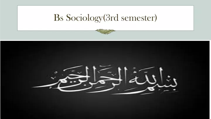 bs sociology 3rd semester