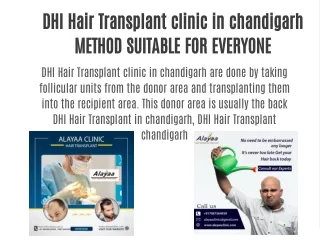 DHI Hair Transplant clinic in chandigarh METHOD SUITABLE FOR EVERYONE