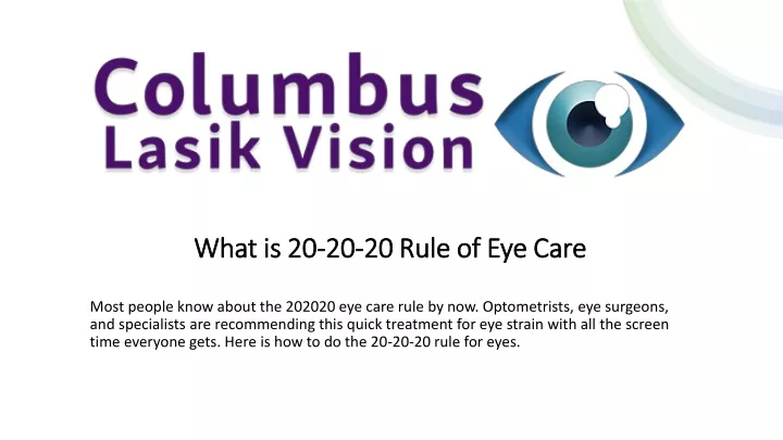 what is 20 20 20 rule of eye care