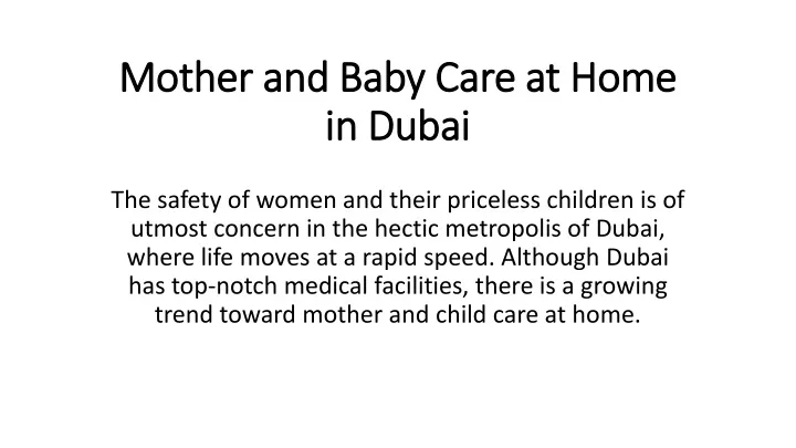 mother and baby care at home in dubai