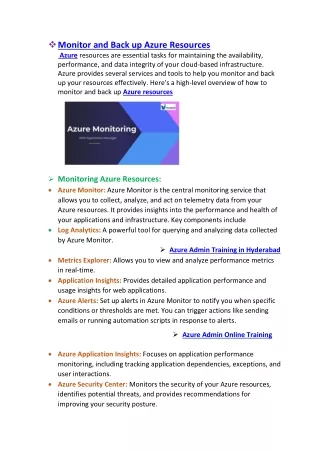 monitor and back up azure resources azure