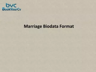 Marriage Biodata Format