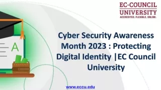 Cyber Security Awareness Month 2023: Protecting Digital Identity