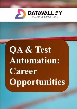 QA and Test Automation Career Opportunities