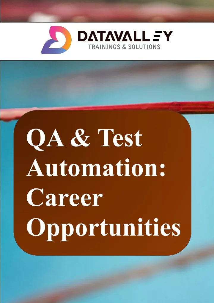 qa test automation career opportunities