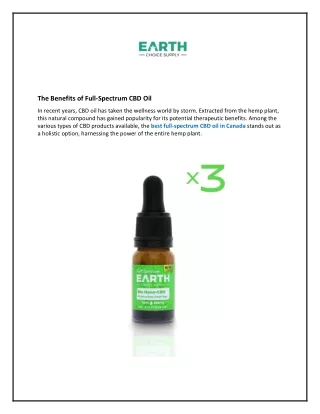 The Benefits of Full-Spectrum CBD Oil