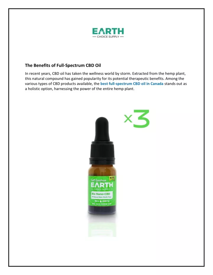 the benefits of full spectrum cbd oil