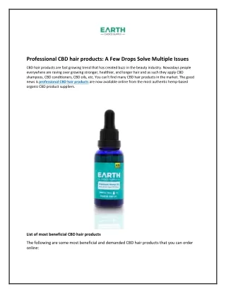 Professional CBD hair products: A Few Drops Solve Multiple Issues