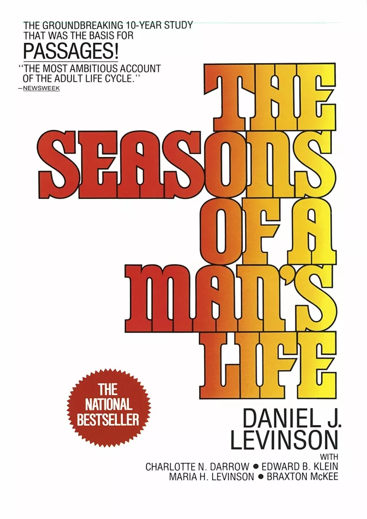 the seasons of a man s life the groundbreaking