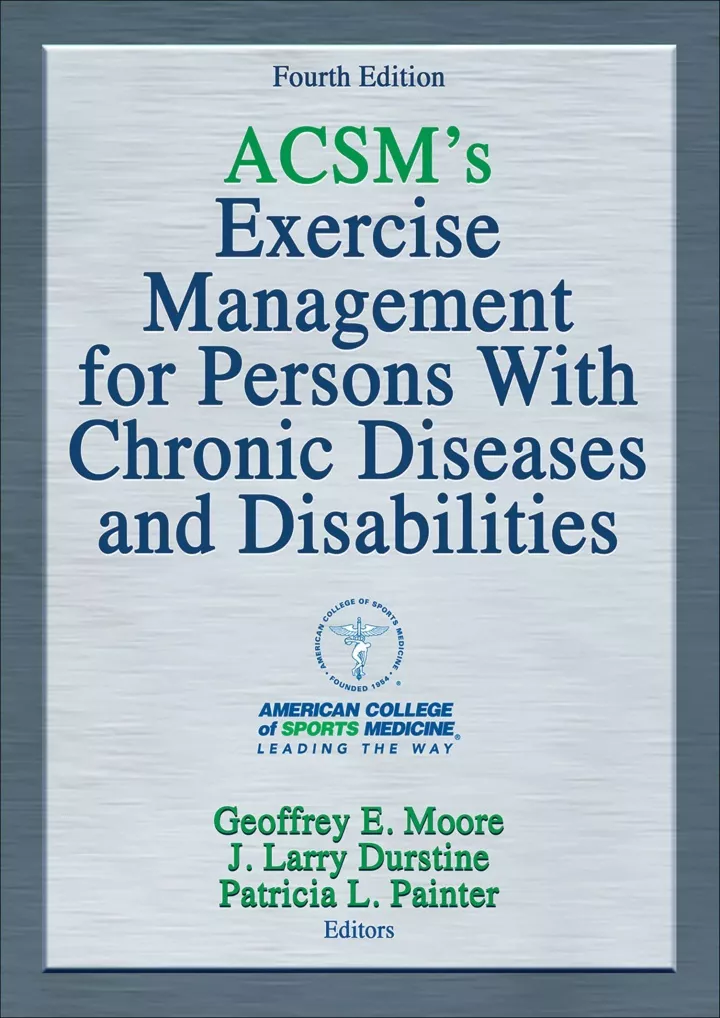 acsm s exercise management for persons with