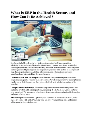 what is erp in the health sector