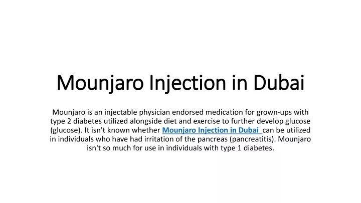 mounjaro injection in dubai