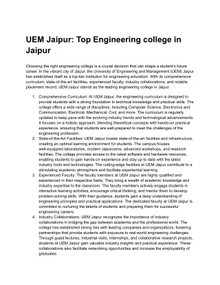 UEM Jaipur Top Engineering college in Jaipur