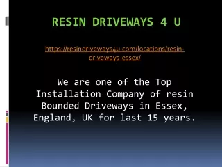 Resin Driveways 4 U in Essex UK