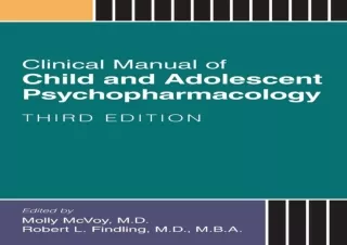 [EBOOK] DOWNLOAD Clinical Manual of Child and Adolescent Psychopharmacology