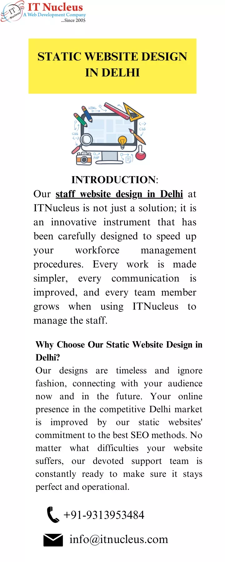 static website design in delhi